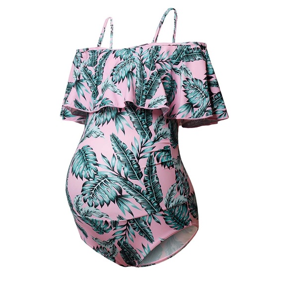 OMP Couture Other - Ruffled off shoulder maternity one piece swimsuit